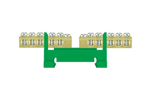 Sínre szerelhető sorkapocs 10 - osztott 2x5, zöld színű