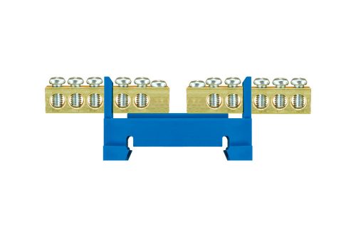 Sínre szerelhető sorkapocs 10 - osztott 2x5, kék színű