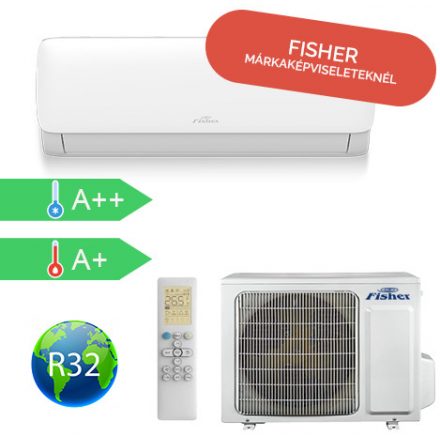 FISHER FSAIF-SP-91AE3 (kültéri + beltéri egység) Oldalfali split klíma 2,65 kW,Hősz, Inverter , R32, WIFI csatlakozás.